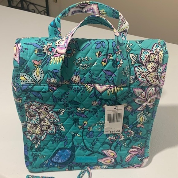 NWT Vera Bradley Grand Hanging Travel Organizer Peacock Garden Teal Floral